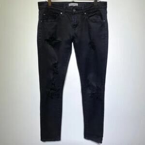 IRO Womens Rudolf Distressed Skinny Jeans Black Size W 26